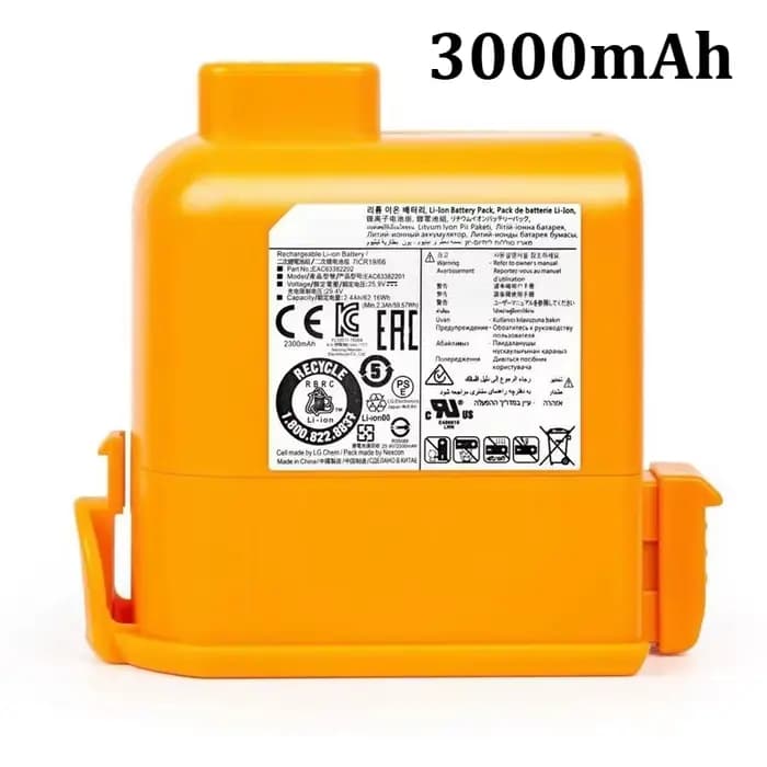Batterie d'aspirateur 3-5Ah pour LG Cord Zero A9, A9+, A9 Plus EAC63758601, EAC63382201, EAC63382202