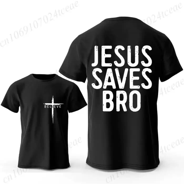 T-shirt chrétien Jésus sauve Bro verset de la Bible pour hommes femmes vêtements de Style unisexe pour femmes hommes T-shirt classique à manches courtes