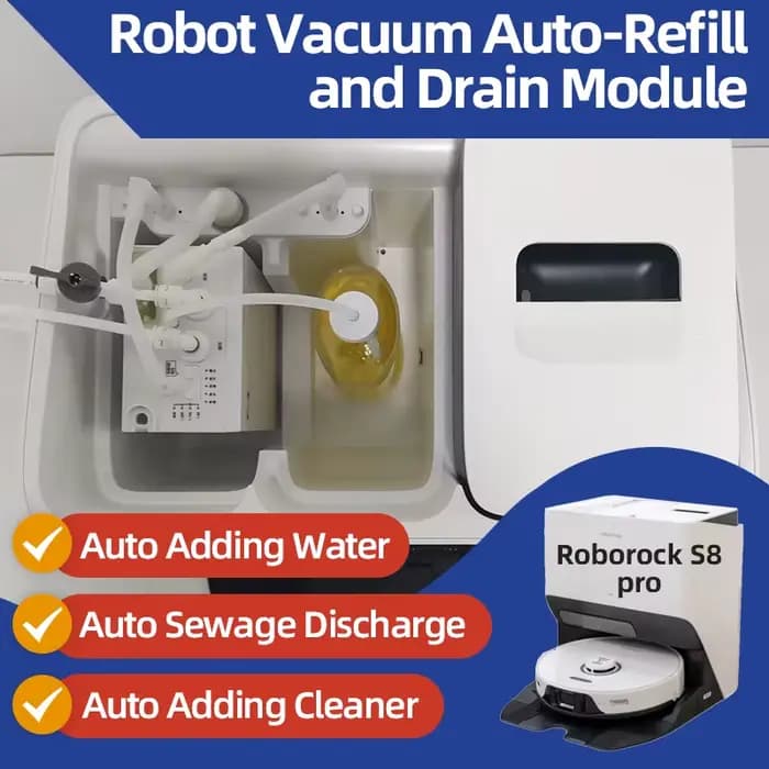 Compatible with Roborock S8 pro Ultra /S7 Max Robot Kit de changement d'eau sous vide recharge