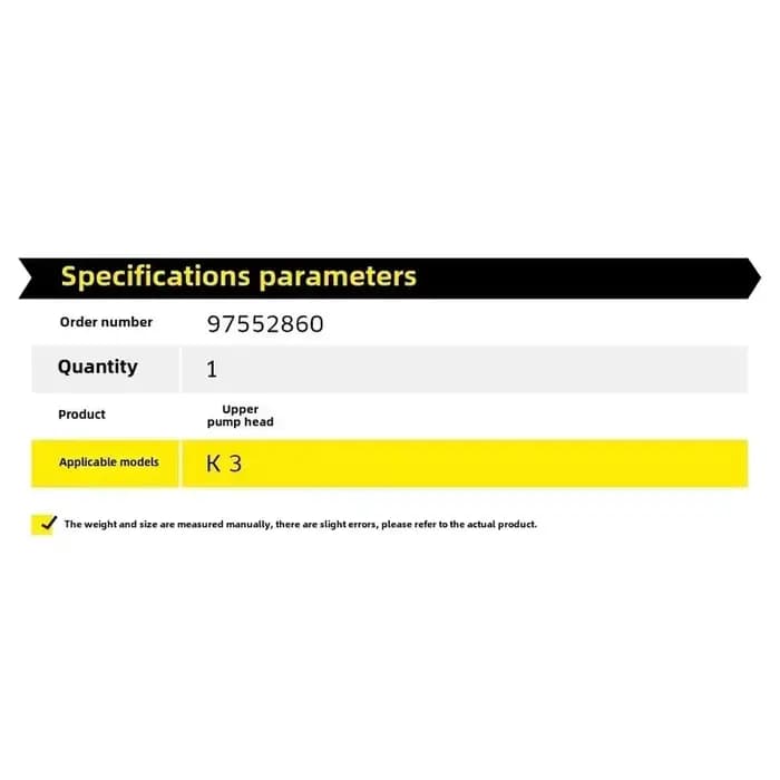 Tête de pompe pour nettoyeur haute pression Karcher K3