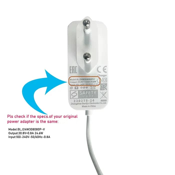 Chargeur ue pour aspirateur à main sans fil Dreame V9 V9P XR V10 V8 V11 V12 T10 T20