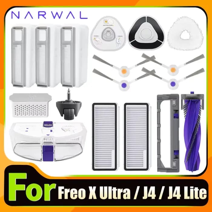 Narwal Freo X Ultra / J4 / j4 Lite Robot aspirateur brosses latérales principales rouleau vadrouille tampon filtres HEPA sac à poussière accessoires pièces de rechange