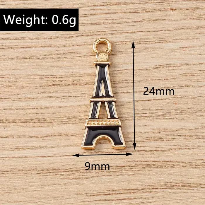Tusember 10 pièces breloques en alliage émaillé Tour Eiffel de Paris pour pendentifs, boucles d'oreilles, bracelets et accessoires de fabrication de bijoux