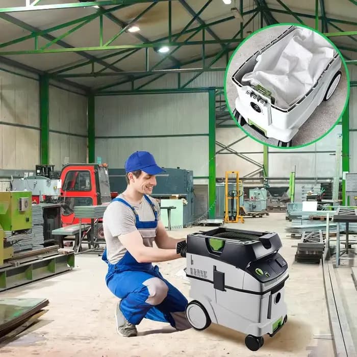 10 sacs filtrants 496186 pour aspirateur Festool CT 36 / CTM 36 E/CTL 36 E CLEANTEC SC FIS-CT 36/5