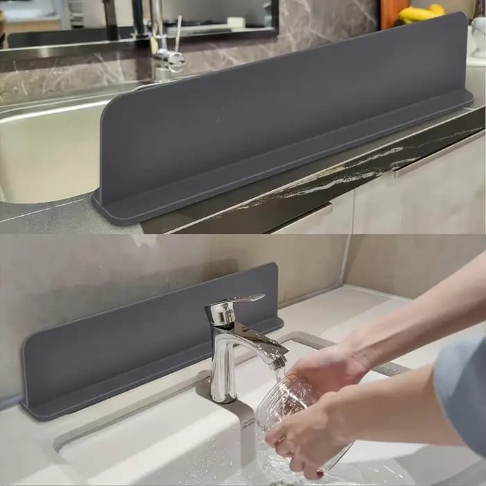 Protection contre les éclaboussures d'évier en silicone avec ventouses – Barrière d'eau pour la cuisine