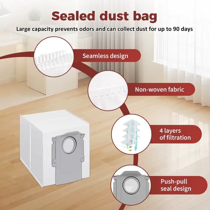 Sac à poussière pour aspirateur Roborock P20Pro/G20S Ultra/Qrevo Curv/Qrevo Edge/Qrevo MaxV/Qrevo Master/S8 Max Ultra/S8 MaxV Ultra