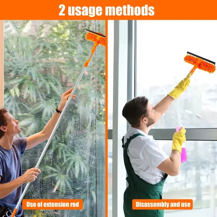 Ensemble d'outils de nettoyage de vitres extensibles 180 ° Vadrouille de fenêtre rotative à Long manche, essuie-glace domestique, brosse de nettoyage de la poussière, nouveau
