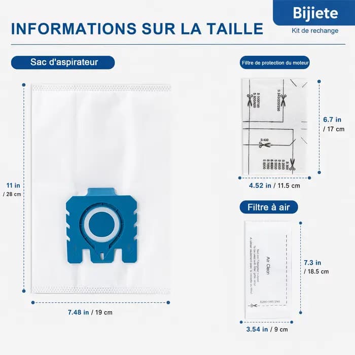 Sacs d'aspirateur Pure GN compatibles