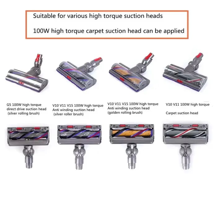 Roues pour aspirateur Dyson V10 V11 V15, 100W, tête de nettoyage à entraînement Direct, accessoires de remplacement, pièces de rechange