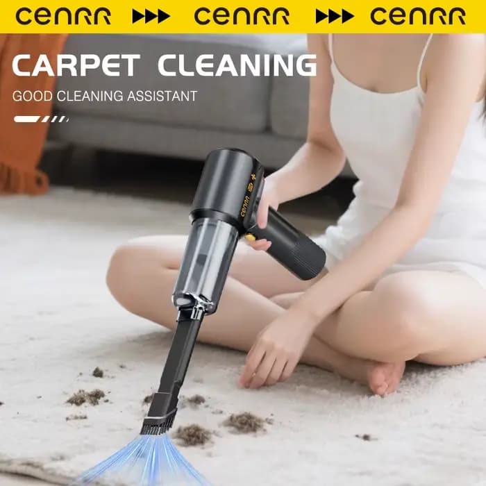 Aspirateur de voiture CENRR, nouveau, sans fil, mini, puissant, portable, avec affichage LED, lampe, pistolet à air, 7500mAh