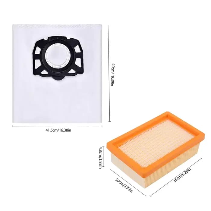 Sacs à poussière et filtres HEPA plats pour aspirateur Karcher WD4 WD5 WD6 MV4 MV5 MV6 WD5P WD6P