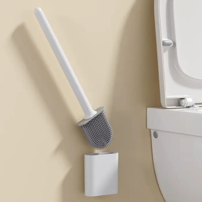 MINI brosse de toilette en Silicone anti-fuite d'eau avec Base Wc