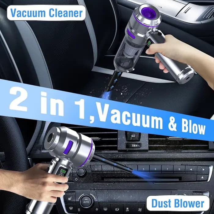 Aspirateur de voiture portable sans fil, aspiration puissante 17000PA, rechargeable par USB, aspirateur souffleur portatif pour voiture