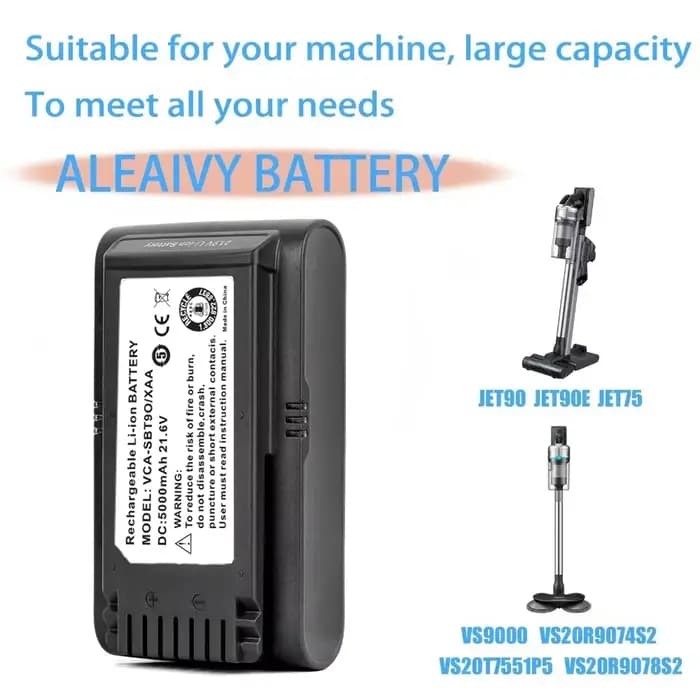 Batterie d'origine pour aspirateur sans fil Samsung Vs9000 Jet90 Jet75 Jet90E VCA-SBT90