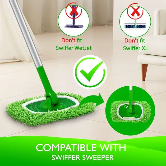 Paquet de 2 chiffons de balayage sec réutilisables tampons de vadrouille humide en microfibre compatibles avec le