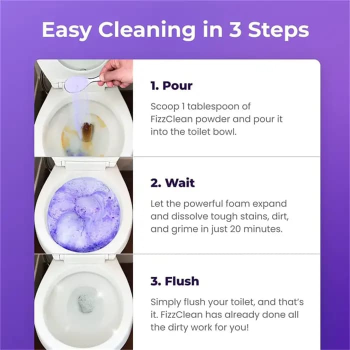 Poudre Nettoyante WC Parfumée Détartrante Anti-Salissures Nettoyant Salle de Bain Agent