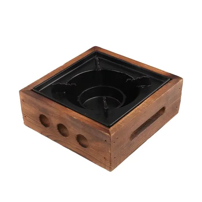 Four de cuisson portable multifonctionnel carré pour barbecue, idéal pour la cuisson à sec, les hot pots, les grillades sur bois et le camping