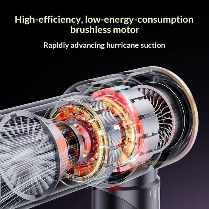 Aspirateur de voiture haute puissance, portable, sans fil, avec moteur sans balais, machine de nettoyage puissante, souffleur d'air pour appareils ménagers