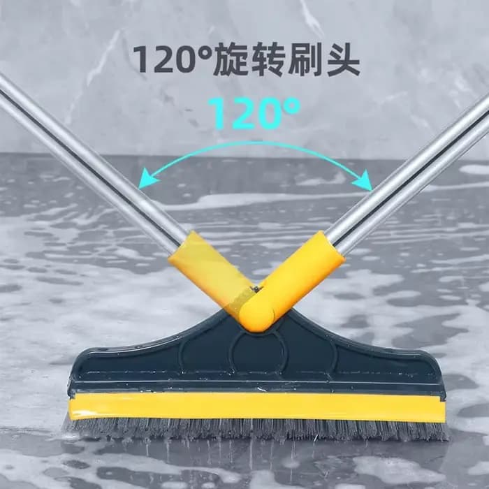 Brosse de nettoyage de sol 2 en 1, manche Long, essuie-glace de salle de bains, raclette de fenêtre à poils rigides, balai magique, vadrouille de sol, outils de nettoyage de carrelage de baignoire