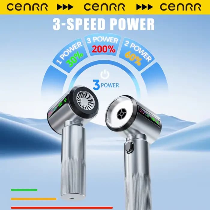 CENRR Nouvel aspirateur de voiture sans fil, mini, puissant, portable, avec affichage LED, lampe cadeau, pistolet à air, 7500mAh