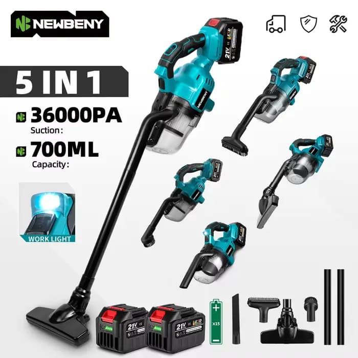 NEWBENY aspirateur électrique à main sans fil puissant Rechargeable outils de nettoyage intérieur domestique pour broche de batterie Makita