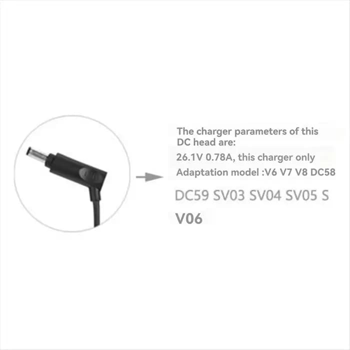 A006 26.1V 0.78A DC chargeur de voiture adaptateur secteur pour Dyson: V6 V7 V8 DC58 DC59 SV03 SV04 SV05 SV06 nouvel aspirateur