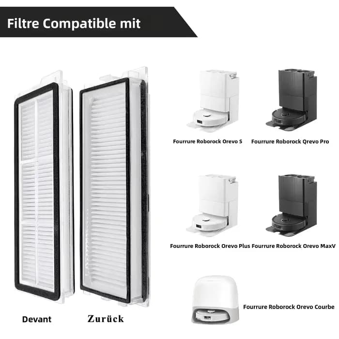 Filtre HEPA pour aspirateur Robot Roborock Qrevo S/Qrevo Curve/Qrevo Pro/Qrevo Plus/Qrevo MaxV/Qrevo Edge