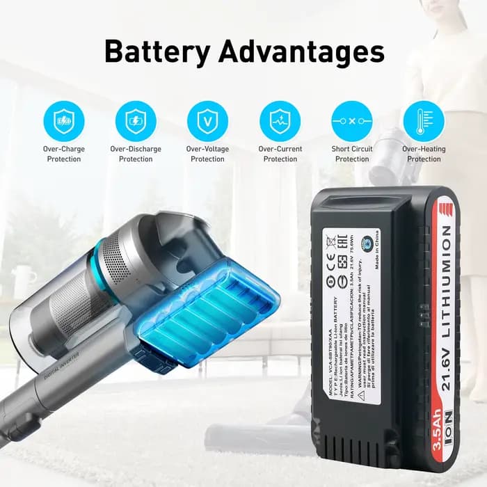 Nastima 21.6V Rechargeable Eddie ion Aspirateur Batterie 3500mAh pour Samsung VCA-SBT90/XAA Pour Jet90 Jet75 Jet75Pet