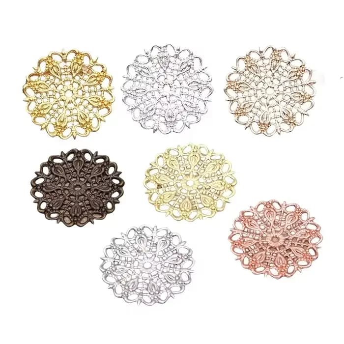 BoYuTe approvisionnement d'usine métal laiton estampage filigrane fleur matériaux à la main bijoux à bricoler soi-même accessoires
