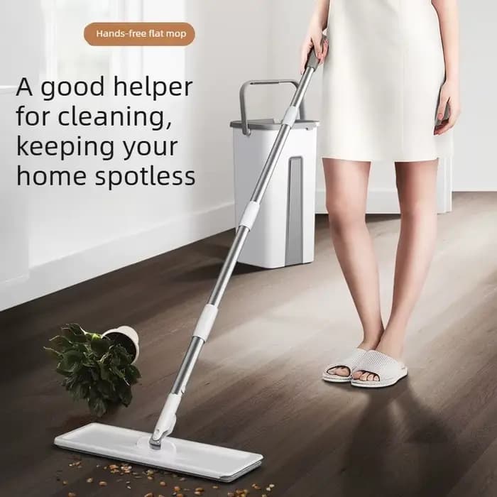 Serpillère plate pour la maison qui peut être nettoyée sans lavage à la main - Ensemble seau