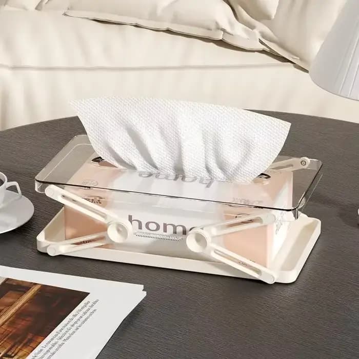Accessoire domestique pratique : boîte à mouchoirs haute et à ressort pour un usage sur bureau