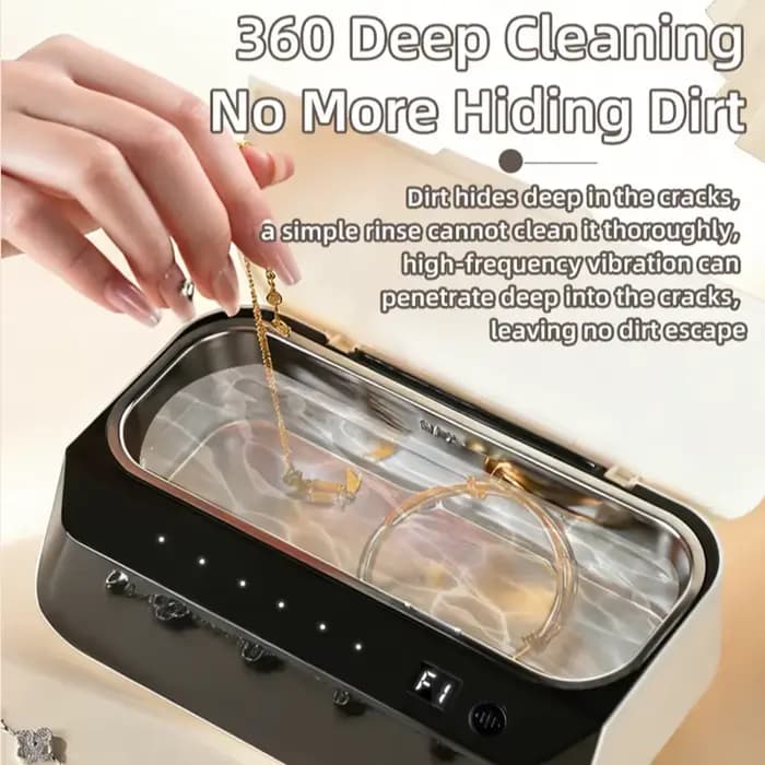 Nettoyeur à ultrasons 50000Hz 430ml entièrement automatique pour usage domestique, pour lunettes, appareils dentaires, lentilles de contact, bijoux