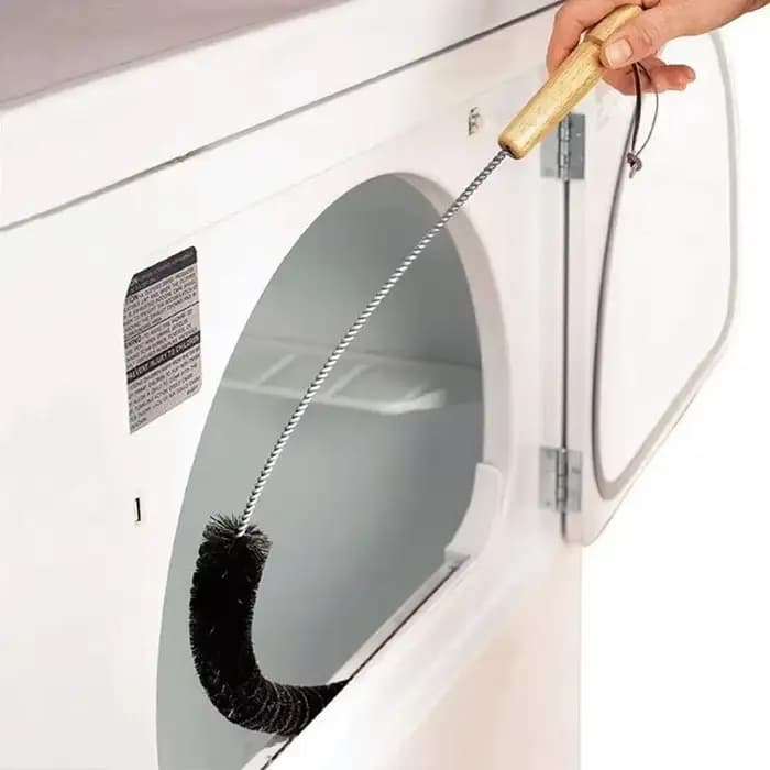 Brosse d'évent de sèche-linge Flexible avec manche en bois pour enlever les peluches