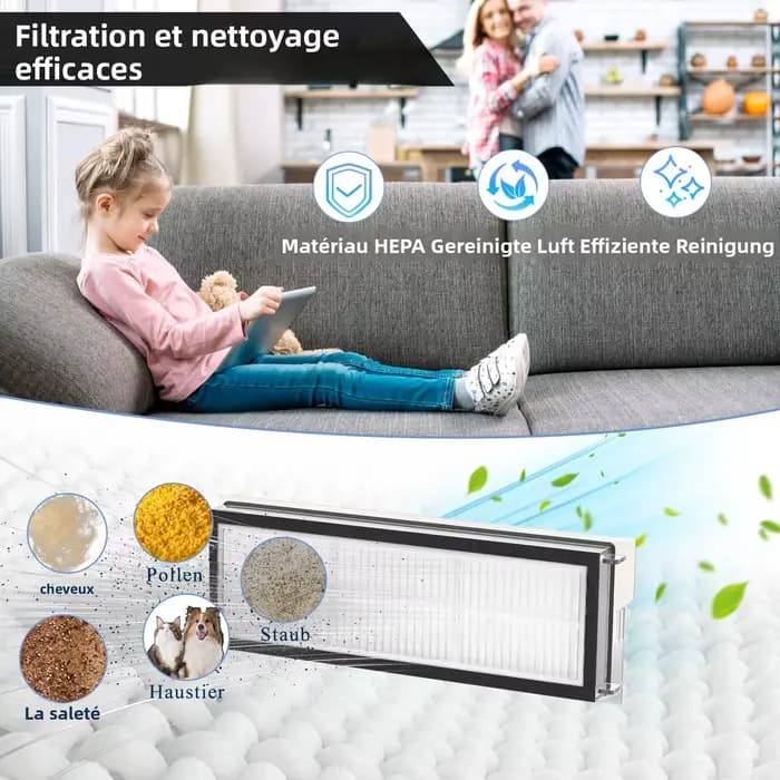 Filtre HEPA pour aspirateur Robot Roborock Qrevo S/Qrevo Curve/Qrevo Pro/Qrevo Plus/Qrevo MaxV/Qrevo Edge