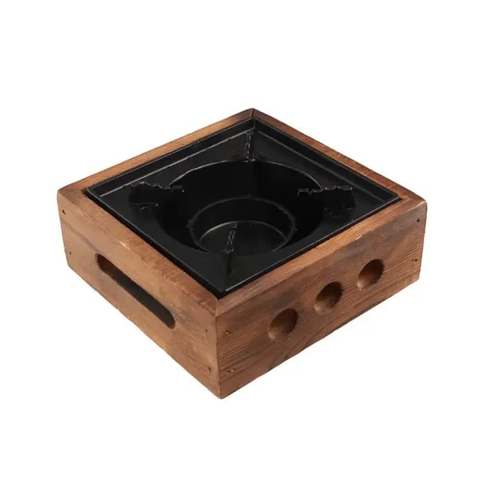 Four de cuisson portable multifonctionnel carré pour barbecue, idéal pour la cuisson à sec, les hot pots, les grillades sur bois et le camping