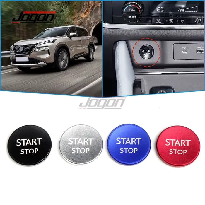 Couvercle de commutateur de bouton poussoir de démarrage et d'arrêt intérieur de voiture en alliage d'aluminium, accessoires de garniture pour Nissan X Trail e-power 2023 2024