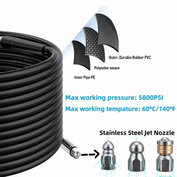 2 - 40m Nettoyeur haute pression tuyau d'égout nettoyage de drain
