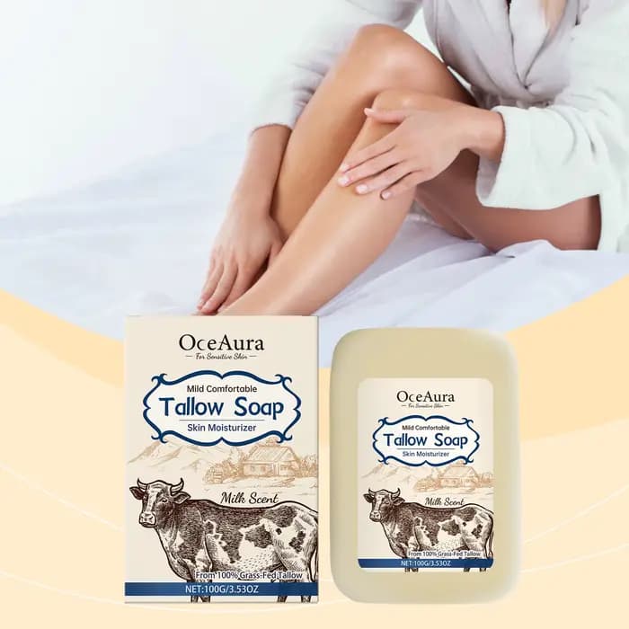 OCEAHatchTallow-Baume au Bœuf de Regina, Barre pour Peau Sensible, Hydrate, Apaise et Hydrate, 100g