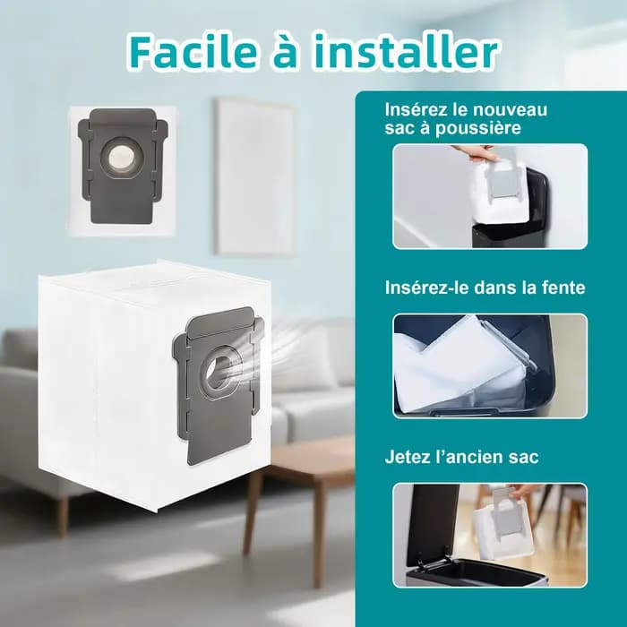 Sacs sous vide pour iRobot Roomba i s j 100 400 500 Series All Clean Base