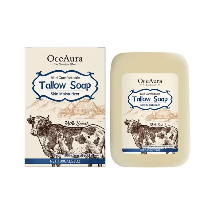OCEAHatchTallow-Baume au Bœuf de Regina, Barre pour Peau Sensible, Hydrate, Apaise et Hydrate, 100g