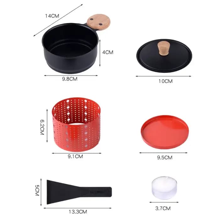 Chaudière à beurre cylindrique coupe-vent antiadhésive avec pelle poignée Anti-brûlure four à Raclette au fromage cuisson
