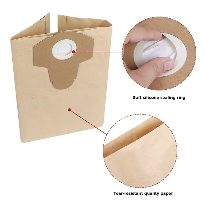 Sac de collecte de poussière pour aspirateur sec et humide Einhell BT-VC1250S/BT-VC1250/TC-VC 18/20 Li S-Solo