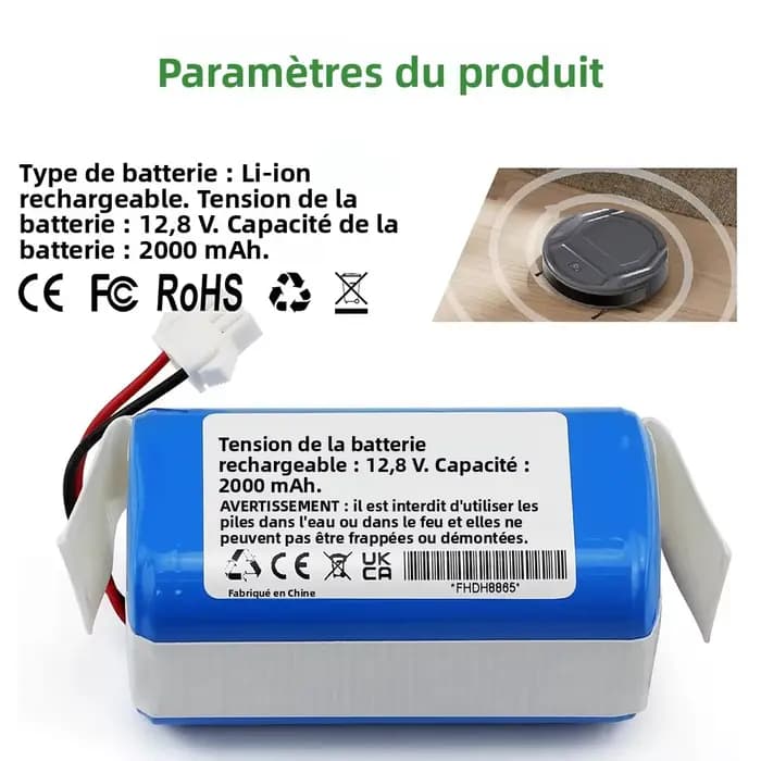 Nouvelle batterie de remplacement pour aspirateur robot Lefant M210 M210B M210P M213 M213S M201 M301