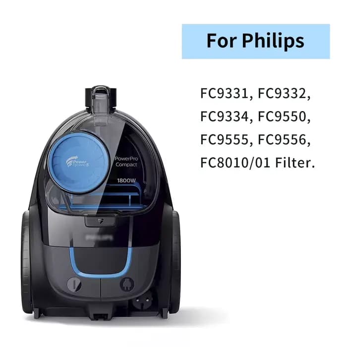 Compatible avec l'aspirateur Philips Power Pro Compact FC9330 FC9331 FC9332 FC9333 FC9334 FC9555 FC9550 filtre HEPA