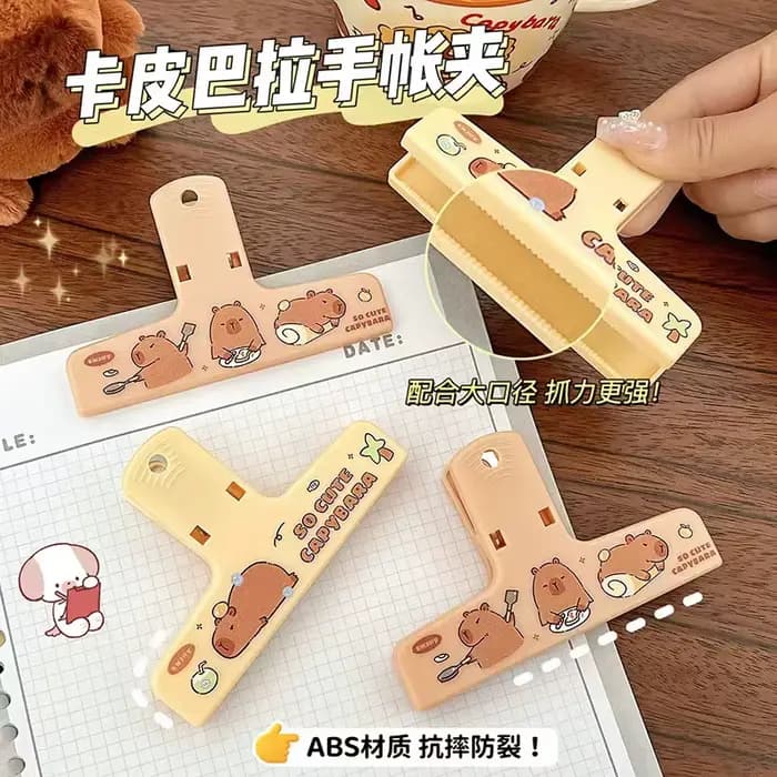 Clips de reliure Capybara, papiers Kawaii, fichiers, Documents, billets, marque-pages, support de Page d'index, fournitures de reliure de bureau