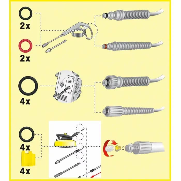 20 joints toriques pour nettoyeur haute pression Karcher K2 K3 K4 K5 K6 K7