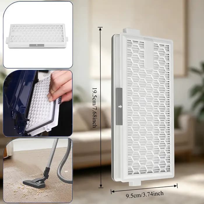 2 filtres HEPA AirClean Plus 50 pour Miele Complete C2 C3 / Compact C1 C2 / S8340 S8360 S8380 / SF-HA 50