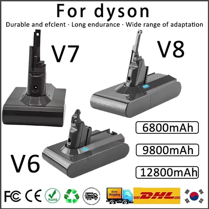 100% nouvelle batterie rechargeable pour aspirateur Dyson V6 V7 V8 série SV07 DC62 DC58 DC31 absolu moelleux Animal Pro Bateria