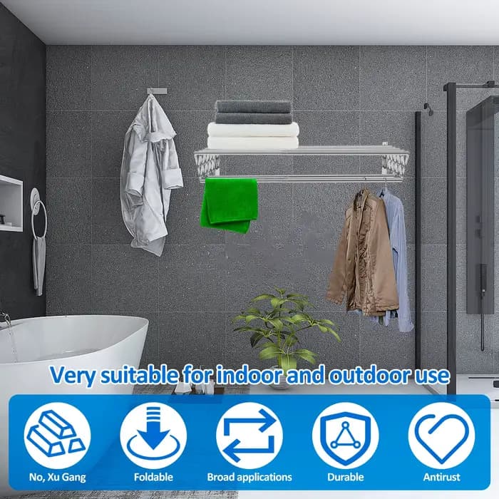 Support de séchage de linge pliable rétractable