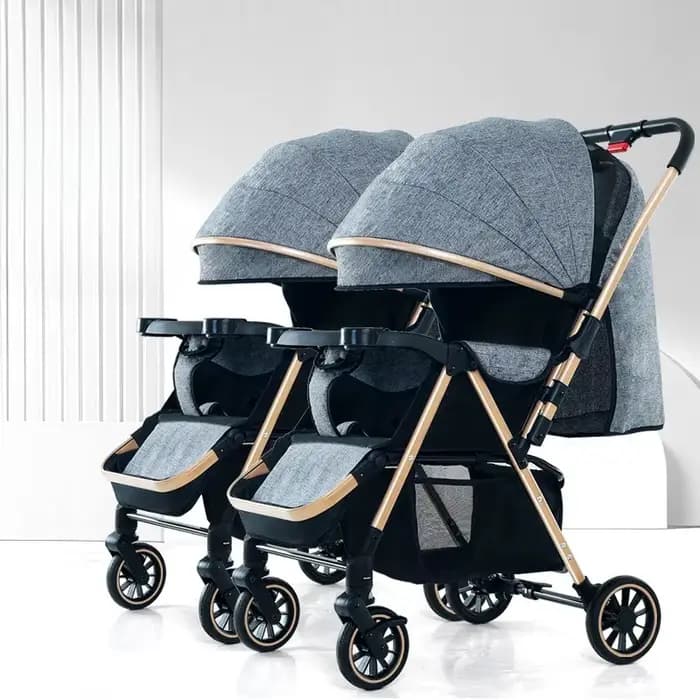 Poussette double détachable pour deuxième enfant, peut s'asseoir ou s'allonger, poussette pliable pour les enfants sortir